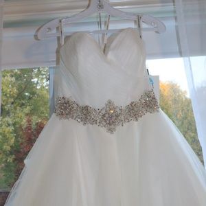 Intricately Beaded Waistband on Tulle Morilee Bridal Wedding Dress